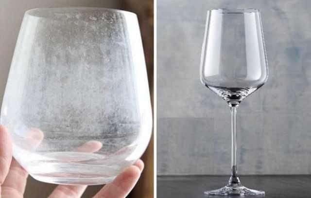White coating on the wine glass