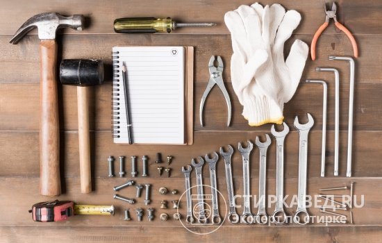 To disassemble a washing machine, you may need a variety of tools.