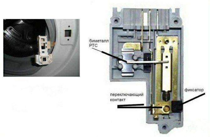 If the washer door lock is faulty, the washing process is impossible.