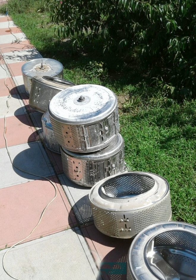 photo of 7 drums from different types of washing machines