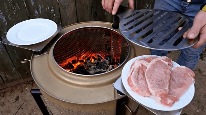 photo of a barbecue made from a washing machine drum, made by yourself