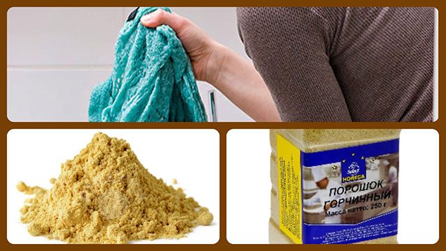 Mustard powder and woolen item