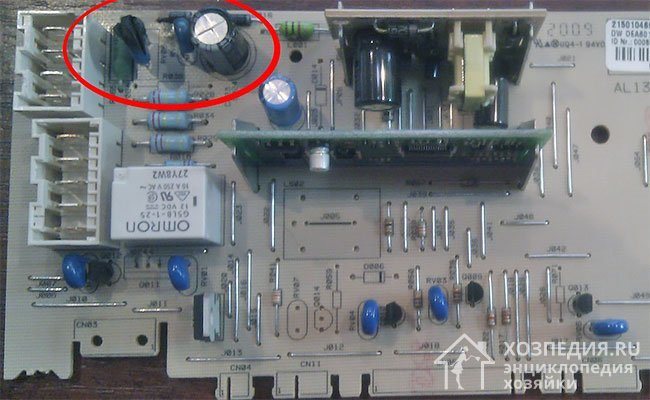The control unit of the dishwasher burned out due to voltage surges