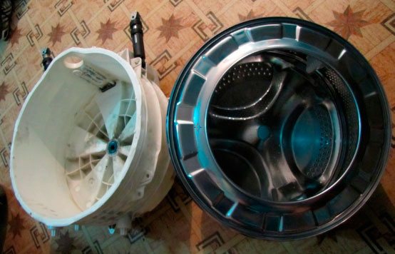 Как достать барабан из бака стиральной машины
