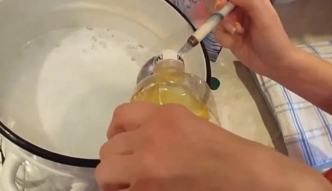 boiling towels with oil