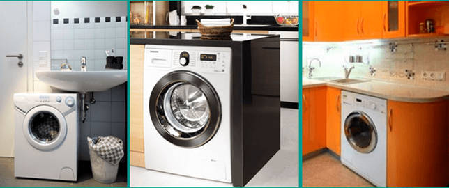 Compact built-in washing machines