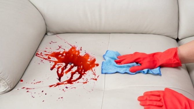 Blood on the sofa