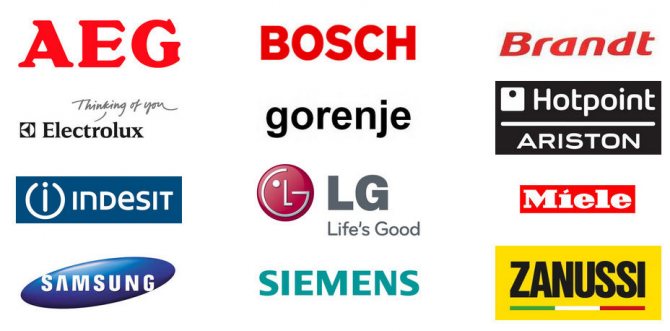Large brand manufacturers of washing machines