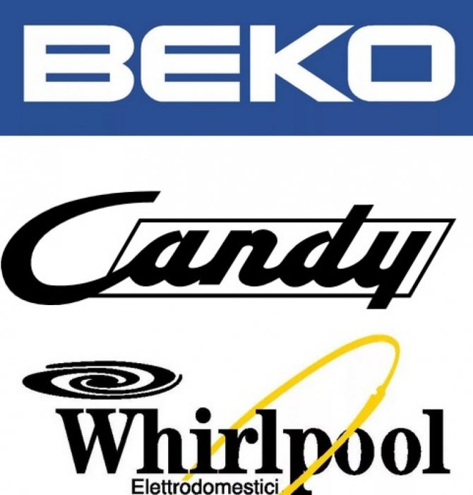 logo beko, kandy, whirlpool