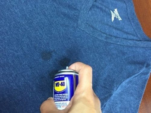 fuel oil on jeans