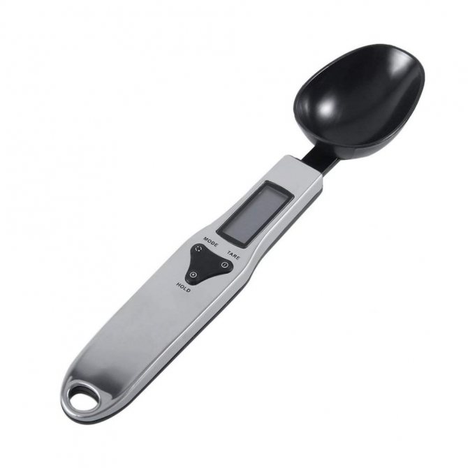 Measuring spoon with scales