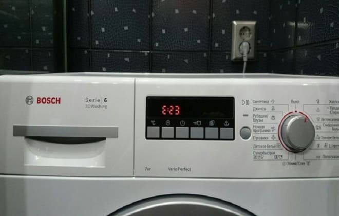 Error E23 on the Bosch washing machine display