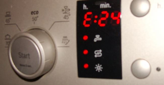 Ошибка Е24 посудомоечной машины Bosch