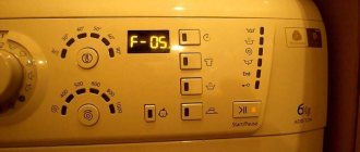 Ошибка F05 в стиральной машине Индезит