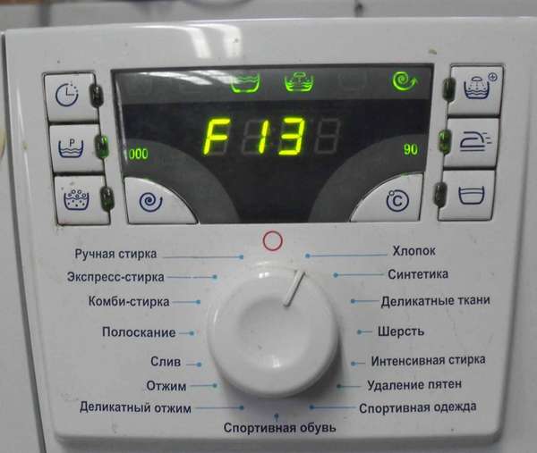Error F13 in the Atlant washing machine