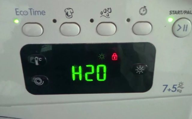 Error H20 on the Indesit washing machine: what does it mean, how to fix it