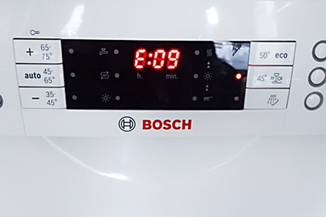 Errors in Bosch and Siemens dishwashers