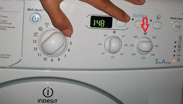 turn off spin on Indesit