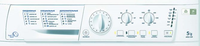 Automatic washing machine control panel