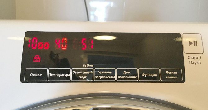 washing machine control panel