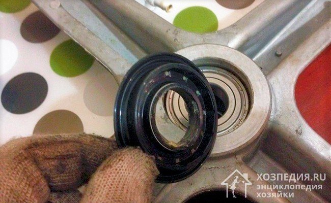 Bearing and seal covering it in a washing machine