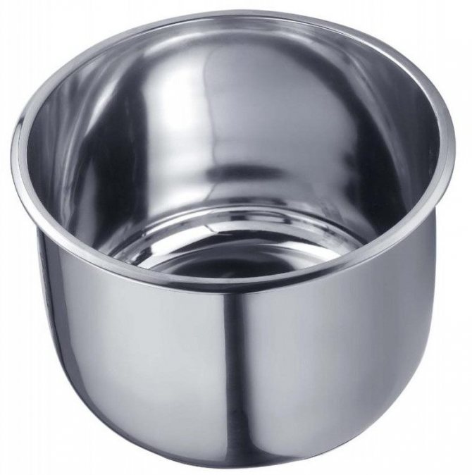 Full cast stainless steel multicooker bowl without treatment