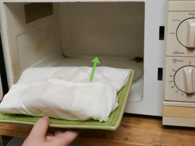 полотенца в микроволновке