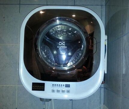 Practical wall-mounted washing machine model