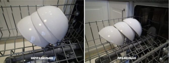 Proper placement of deep plates in the dishwasher for efficient cleaning