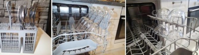 Proper placement of glassware and cutlery in the dishwasher