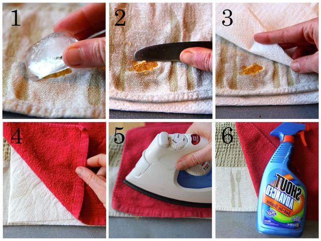 Example of removing wax stains