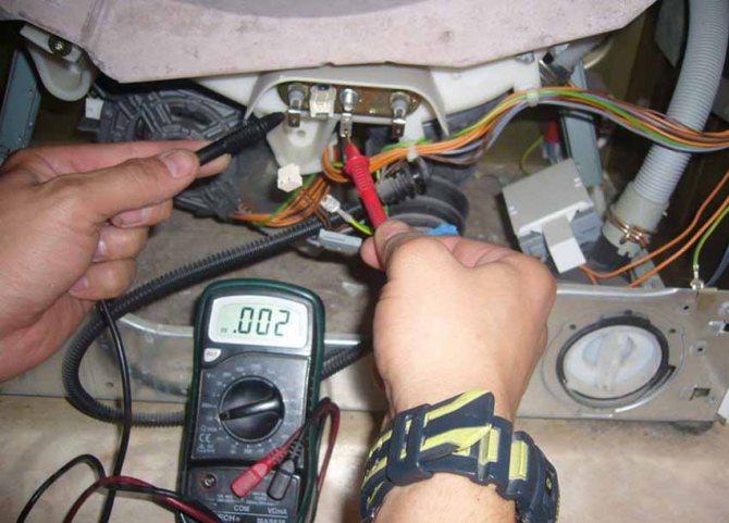 Checking the performance of the heating element using a multimeter