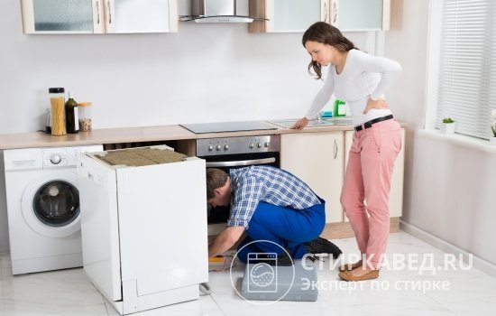Checking all connections before using the dishwasher for the first time