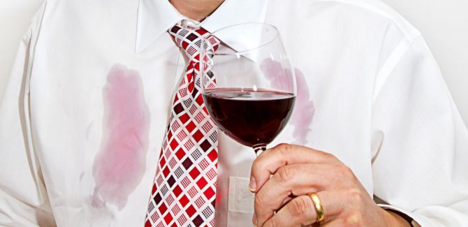 wine stains on a shirt