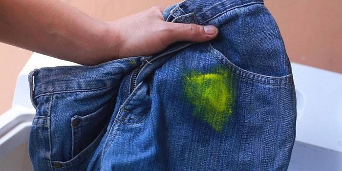 Plasticine stain on jeans