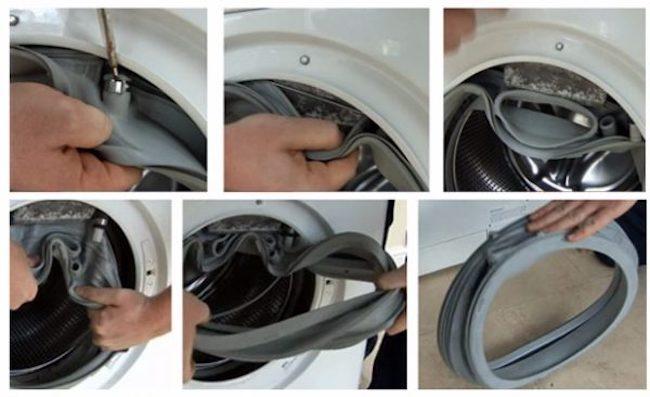 Self-replacement of the hatch cuff of an LG washing machine