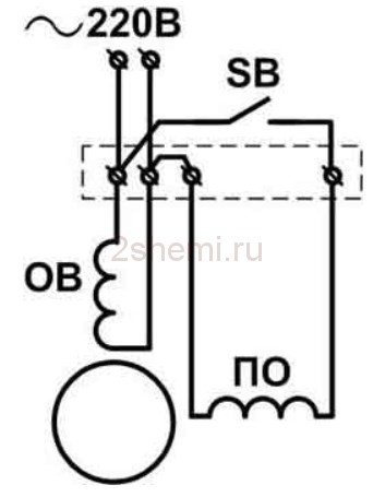 Connection diagram for the motor from the washing machine