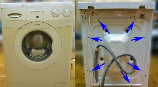 Removing the back panel of the washing machine