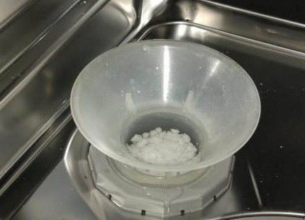 Salt in a funnel