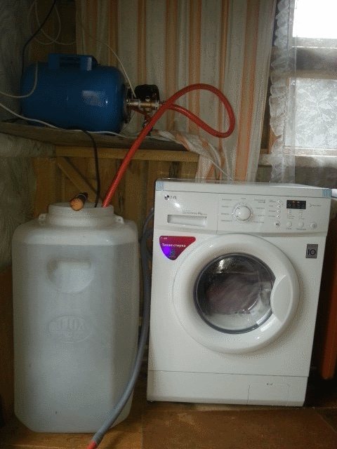 Automatic washing machine in the country without running water