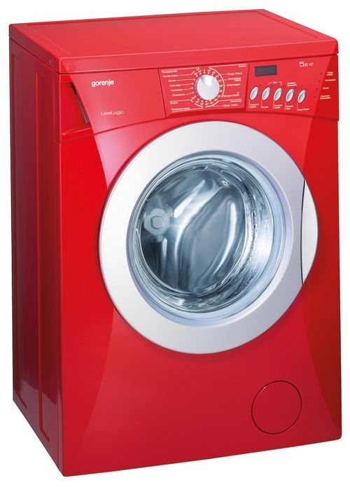 Red washing machine