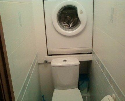Washing machine in the toilet