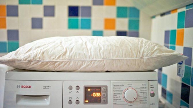 Washing a pillow in a washing machine