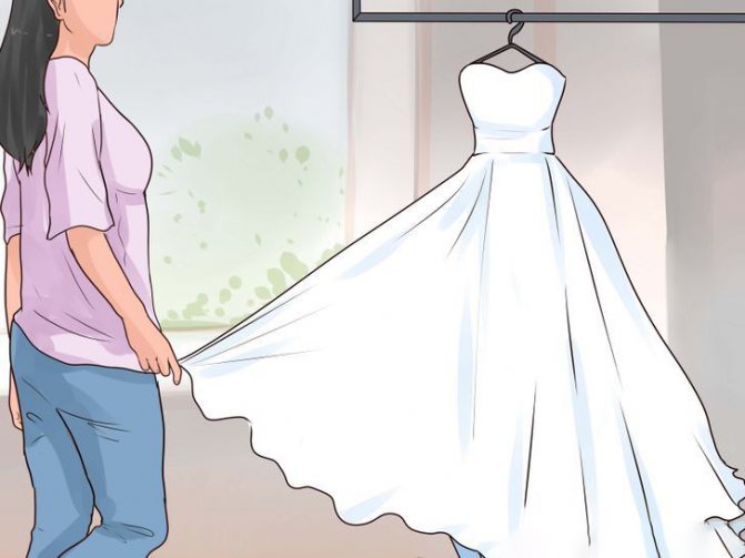 Drying a wedding dress