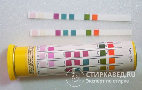 Test strips for measuring water softness levels