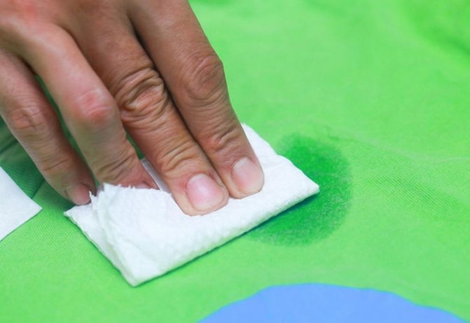 Removing stains from chiffon