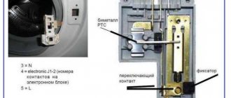 Устройство блокировки люка (УБЛ) стиральной машины - схема