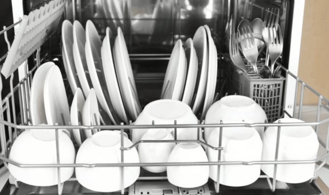 Вариант правильной загрузки посуды в ПММ