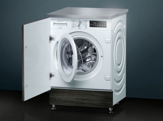 Внешний вид встраиваемой стиральной машины