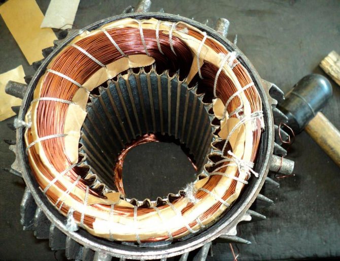 The stator is located inside the pipe